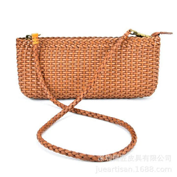 Leather woven handbags