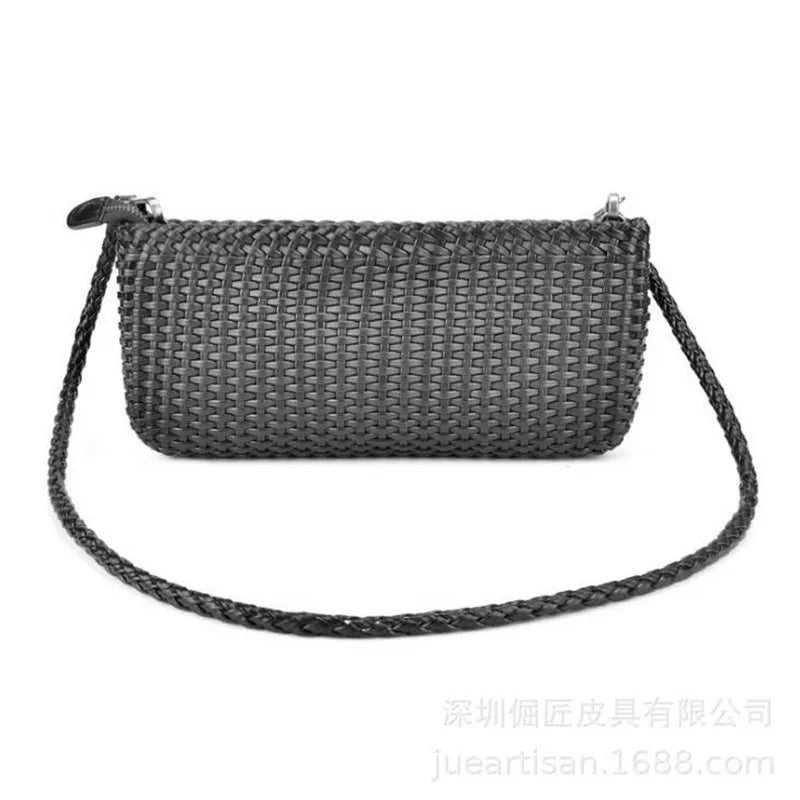 Leather woven handbags