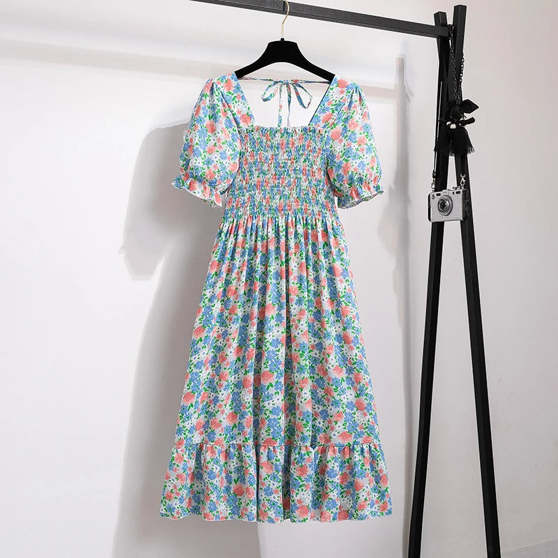 Pleated Chiffon Dress