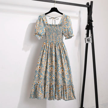 Pleated Chiffon Dress