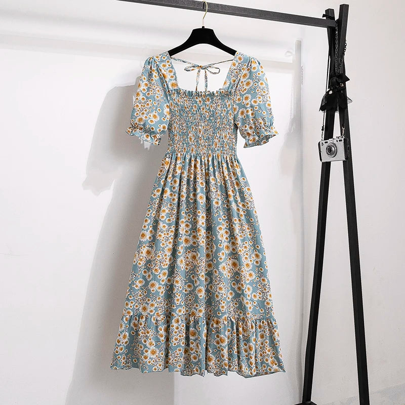 Pleated Chiffon Dress