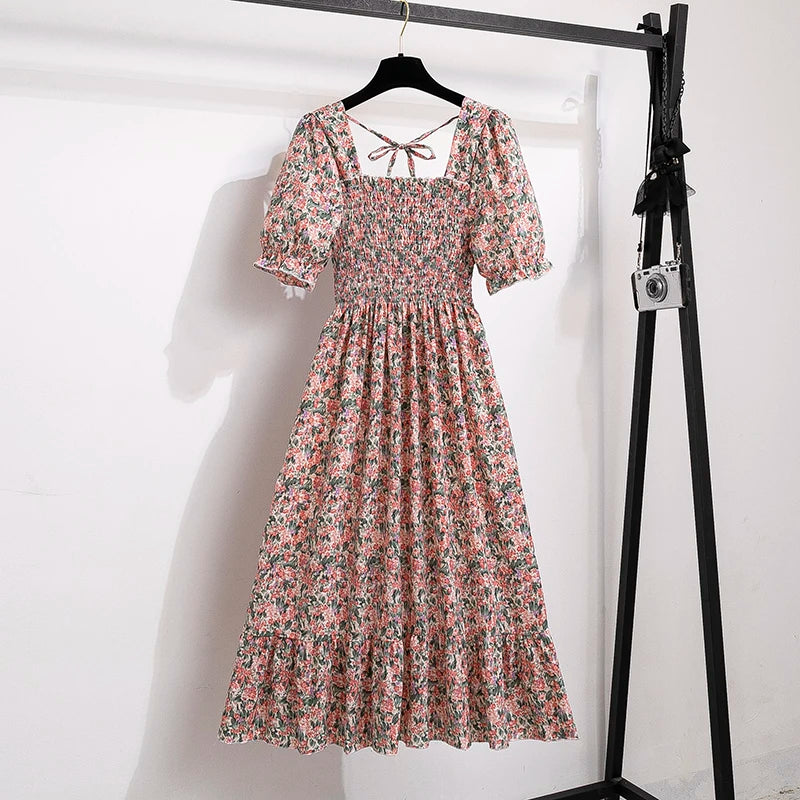 Pleated Chiffon Dress