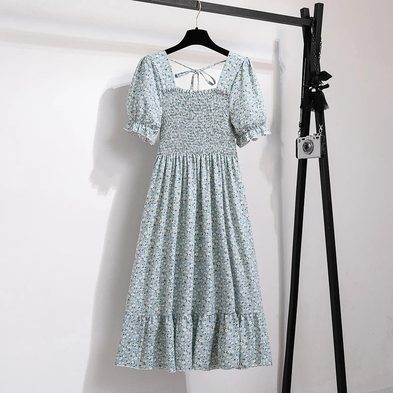Pleated Chiffon Dress