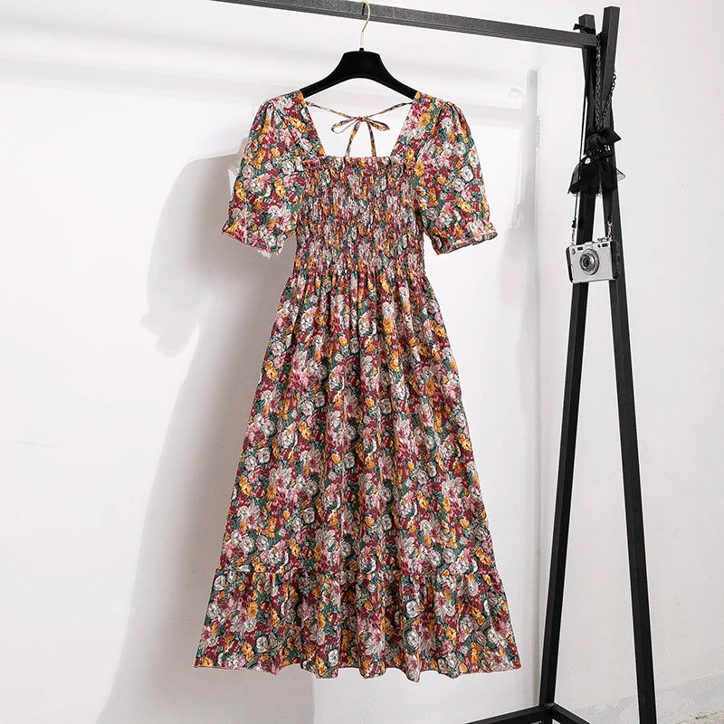 Pleated Chiffon Dress
