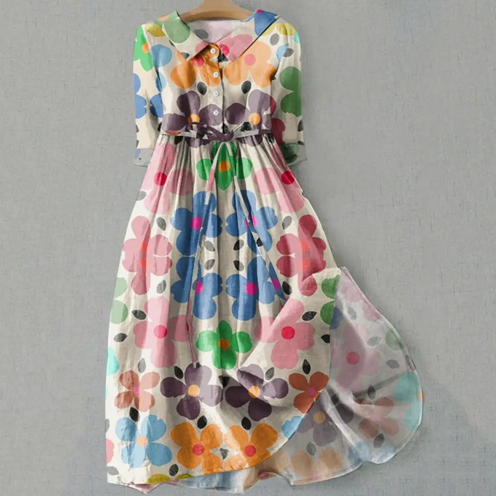 Boho Floral Midi Dress