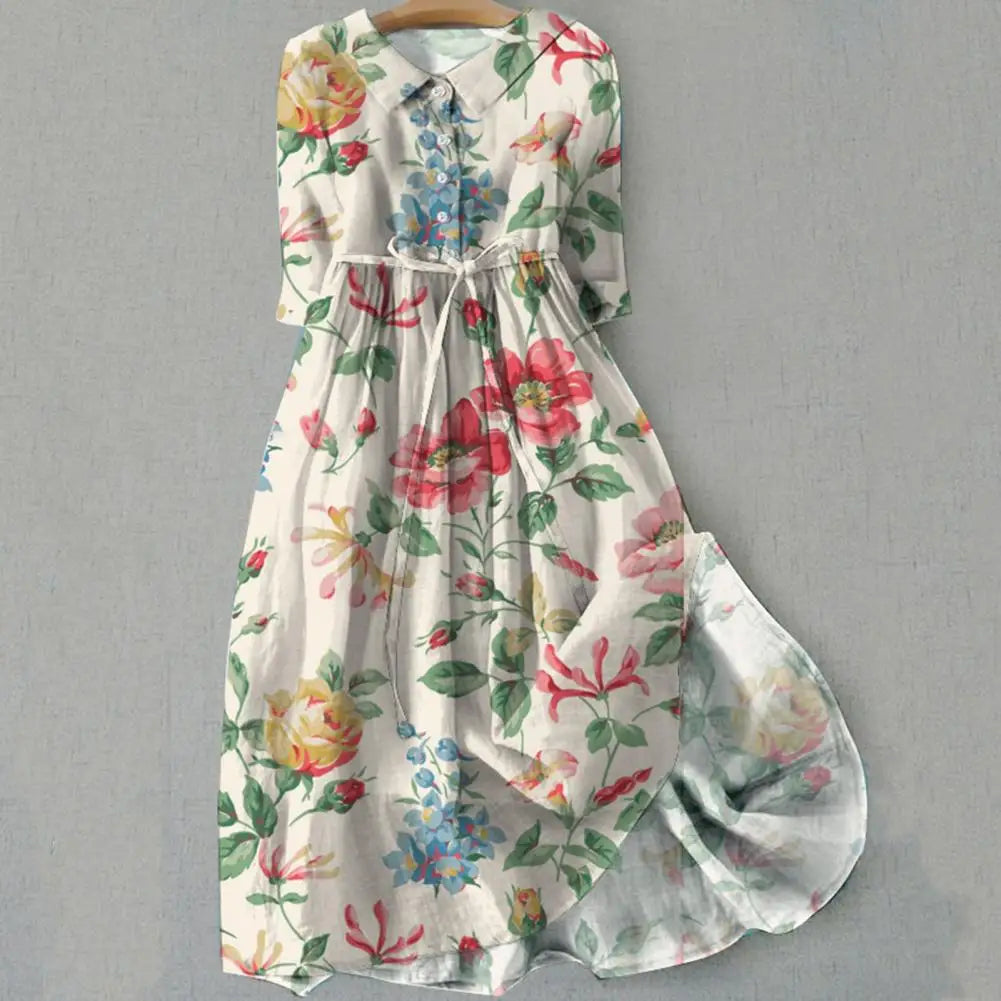 Boho Floral Midi Dress