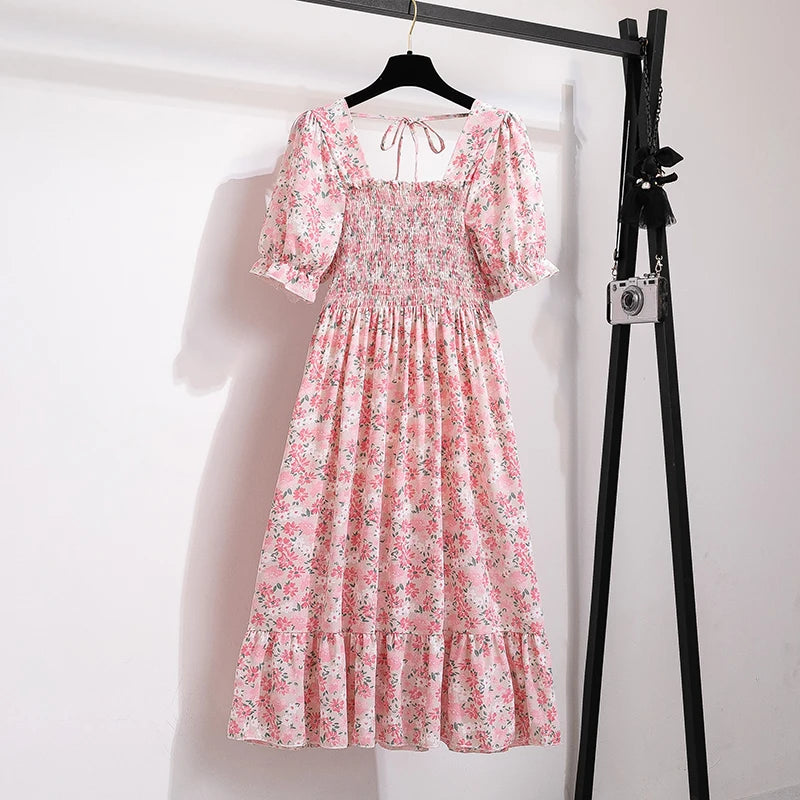 Pleated Chiffon Dress
