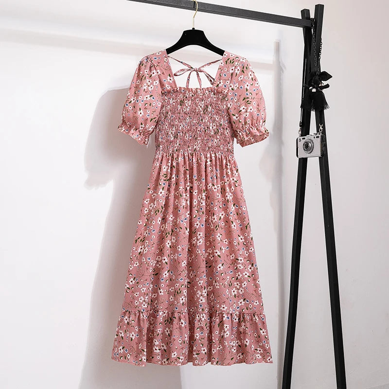 Pleated Chiffon Dress