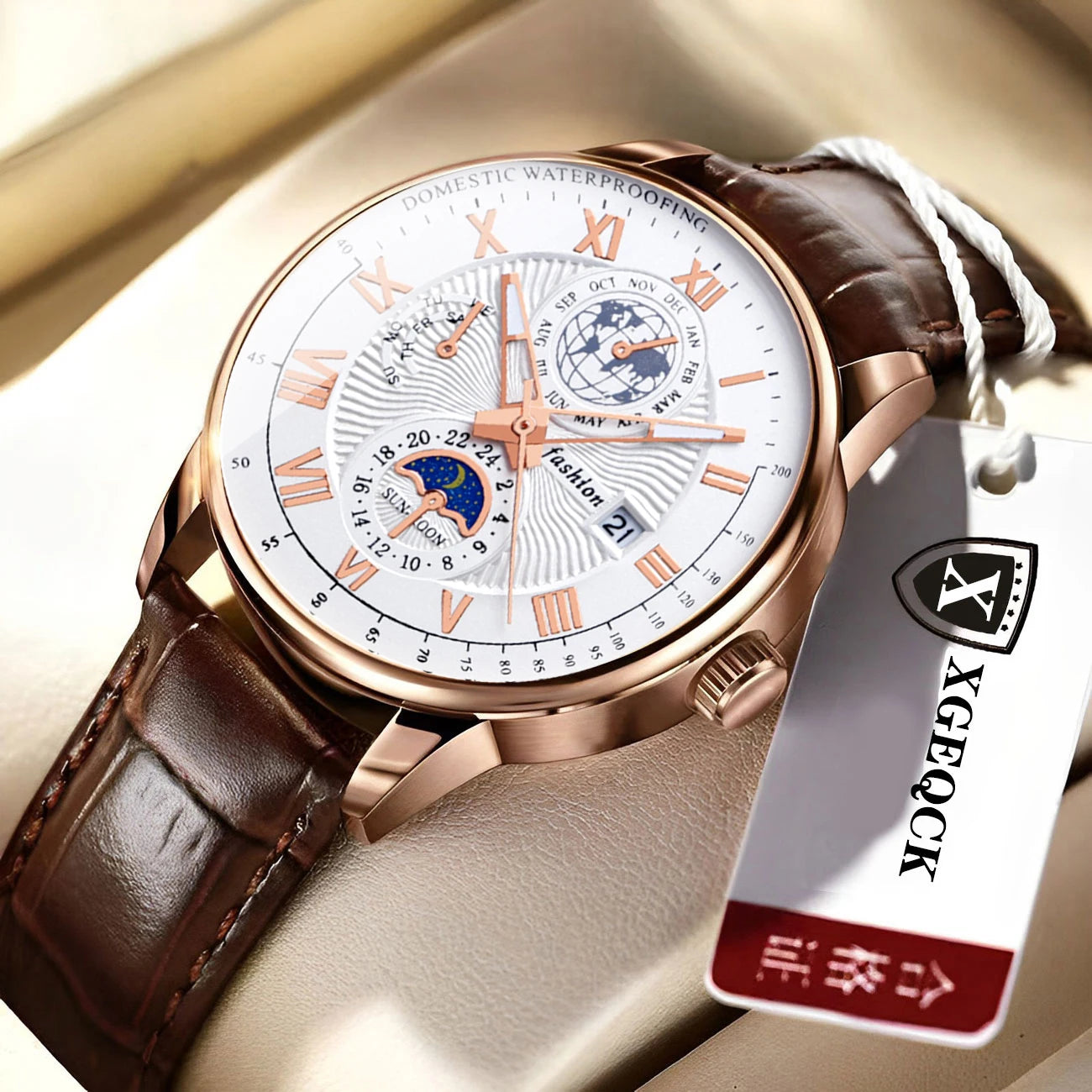 Old fashioned Men Leather Watch